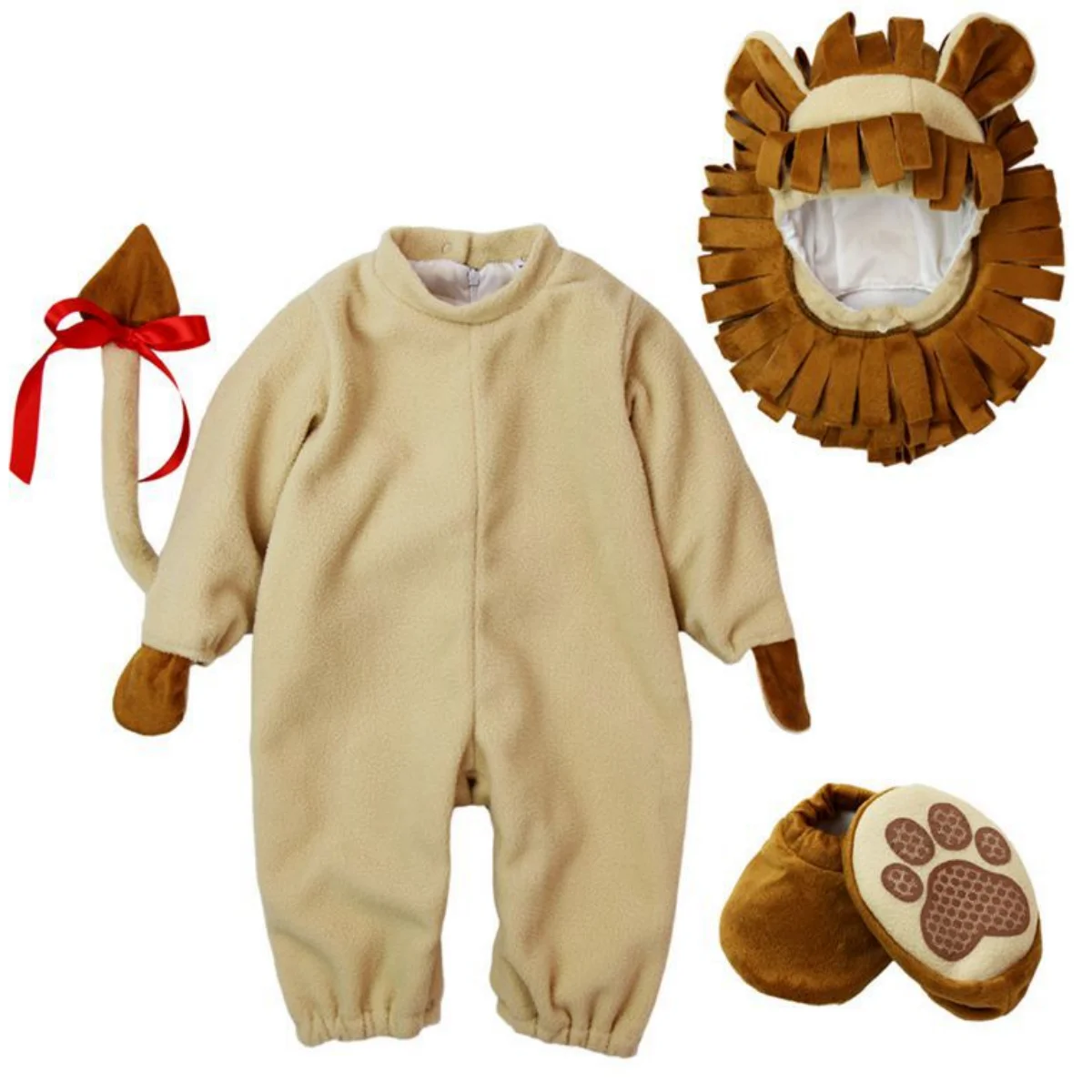 Halloween Gifts Lion Baby Rompers Autumn Winter Clothes Costume Flannel Hooded Bodysuit Pajamas Jumpsuit For Boys Girls