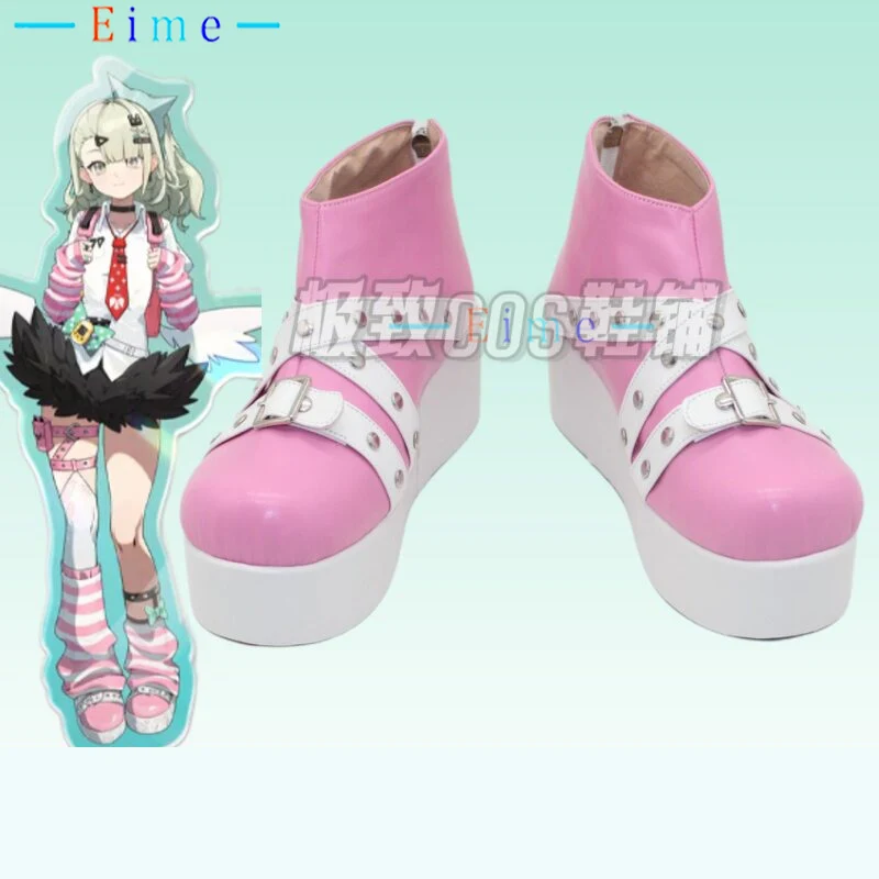 

Обувь для косплея Zzz Sunna, обувь из искусственной кожи для Хэллоуина и карнавала, реквизит для косплея по игре Zenless Zone Zero, изготовленные на заказ розовые ботинки большого размера