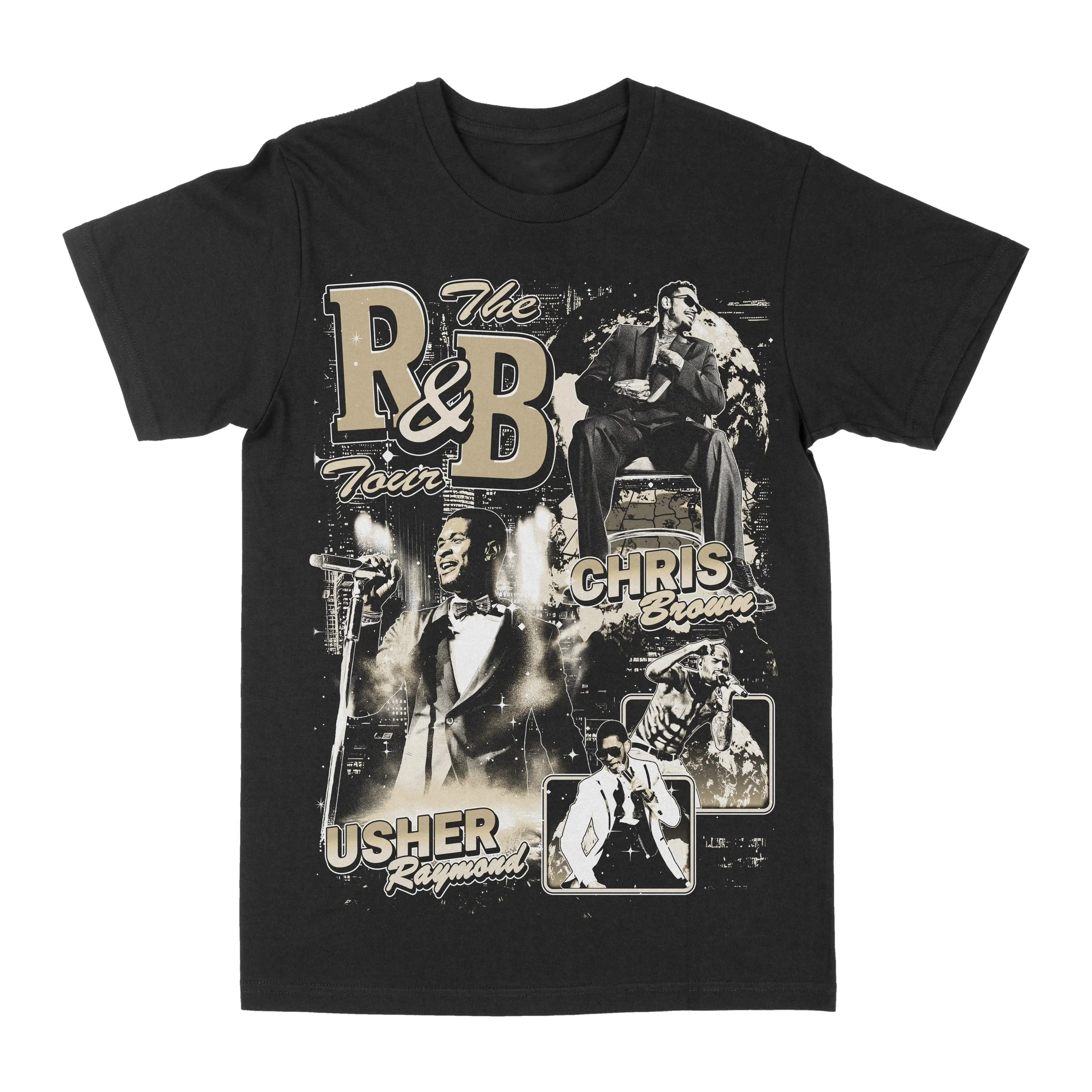 Raymond_Brown _The R&B Tour_ Gold Graphic Tee Pokemon Graphic Tee Short Sleeve Unisex Adult T-Shirt for Men Women Kids Fans