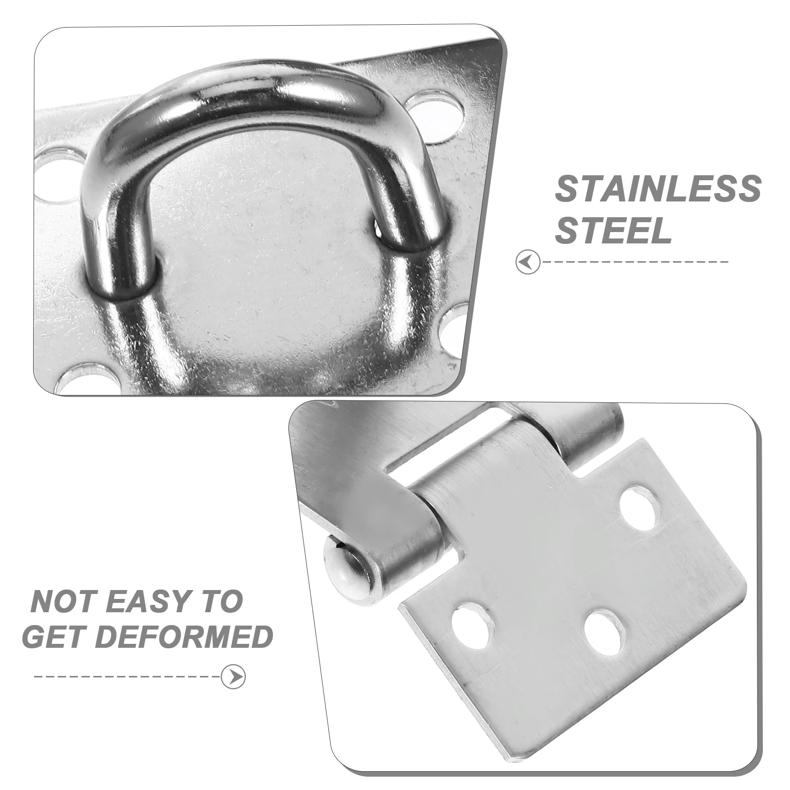 

Heavy Duty 304 Stainless Steel Right Hasp Door Latch Shed Padlock Buckle Silver Easy Install Outdoor Cabinet