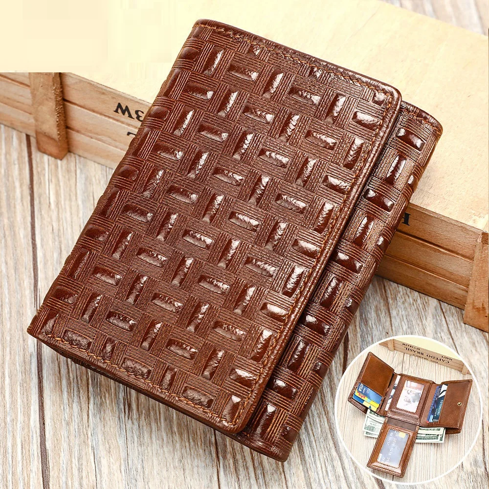 MVA Fashion Wallet Leather Purse RFID Credit ID Card Holder Multi-card Slots Bussiness Wallets Vintage Money Case Purse