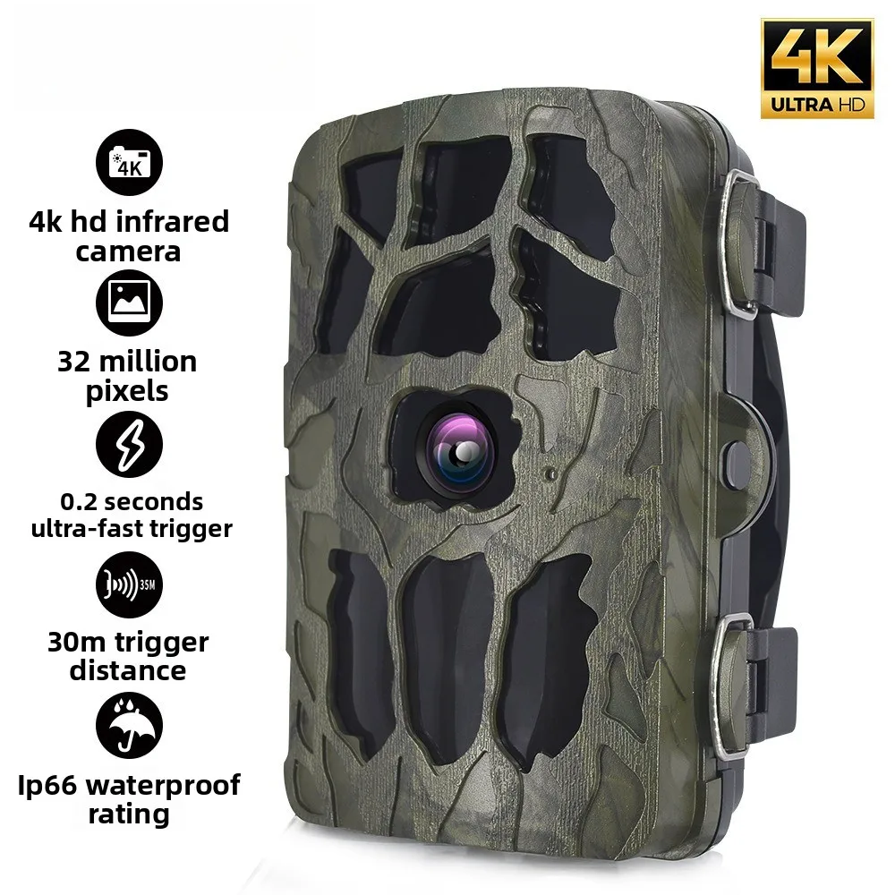 Hot-selling 4K infrared hunting camera, waterproof induction night vision field research outdoor animal monitoring camera