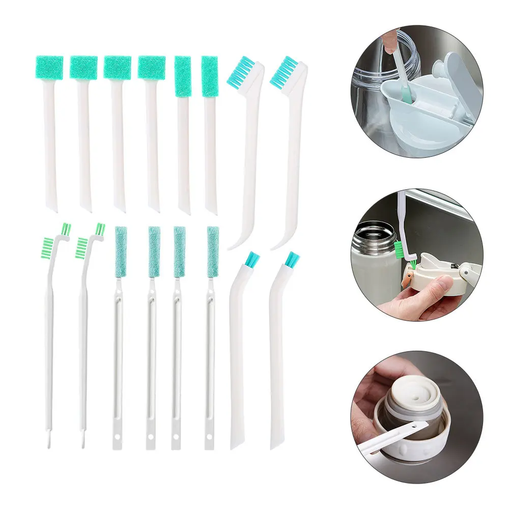 16Pcs Bottle Cleaning Brush Set Multi-Size Small Scrubbers for Bottles Water Cups Lids Keyboards Air Conditioner Outlet Detail