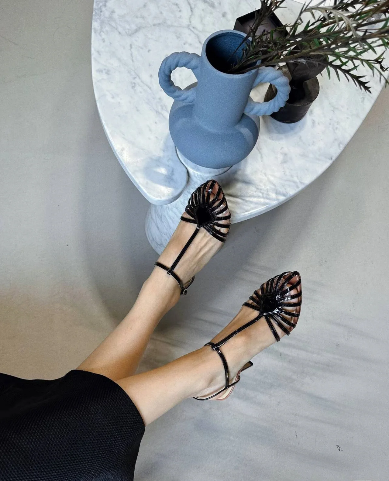 

T-Style Ankle Wrap Pointed Toe Summer Women Sandals Stiletto High Heels Buckle Strap Design Large Size Party Shoes