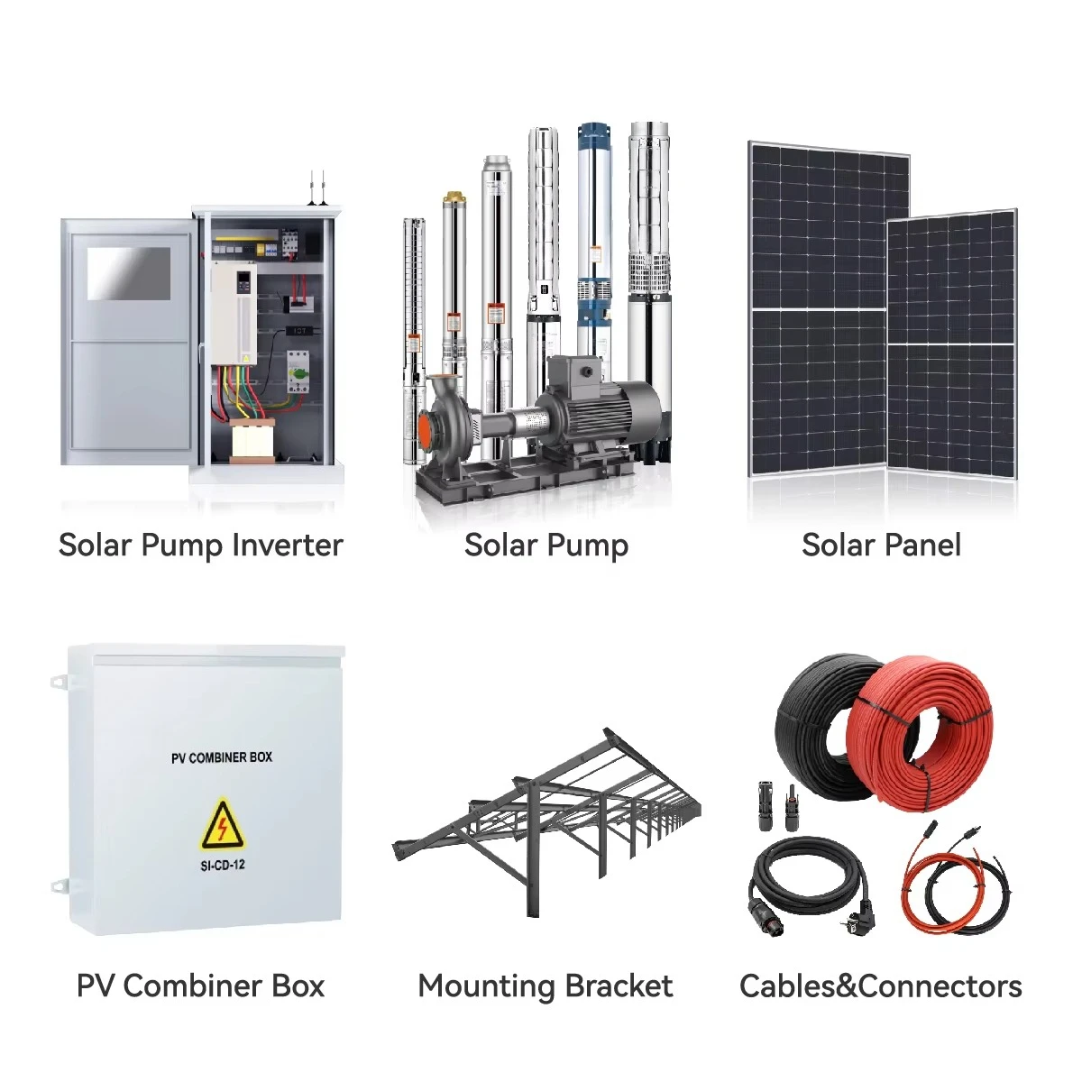 VEICHI SI23 55kW 75HP AC Off-grid Drip Living Flood Solar Kit Inverter Submersible Pump Irrigation System for Agricultural Crop