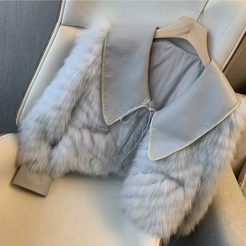 Women\'s Clothing Turn-down Collar Bandage Patchwork Solid Color Long Sleeve Cardigan Coats Casual Autumn Winter Jackets Tops
