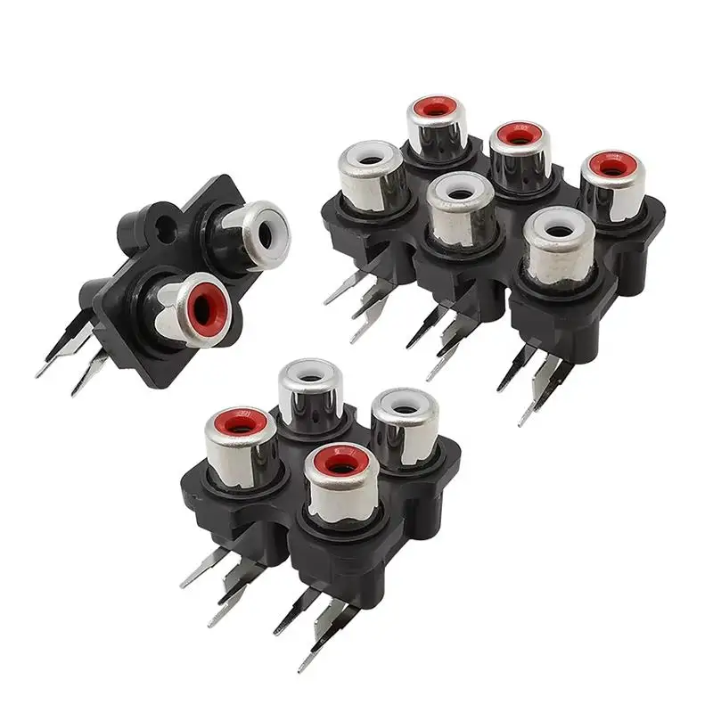 2/4/6 Hole RCA Female Stereo Audio Lotus Jack AV speaker Row amplifier audio Input Connection Interface Signal connector E3