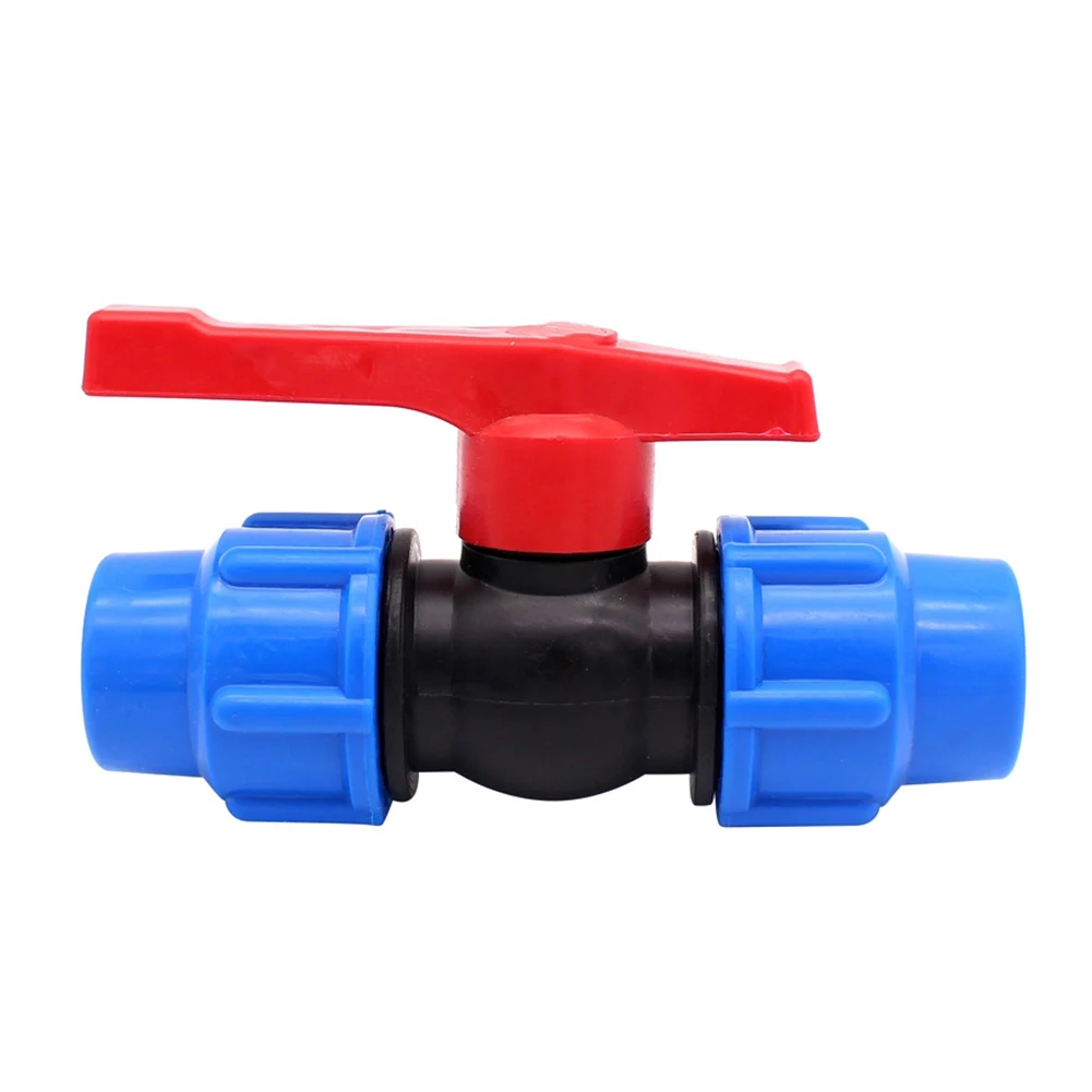 20/25/32/40/50mm PE Pipe Faucet Quick Ball Valve Irrigation Water Pipe Fittings Pipe Ball Valve T-Shaped Connector
