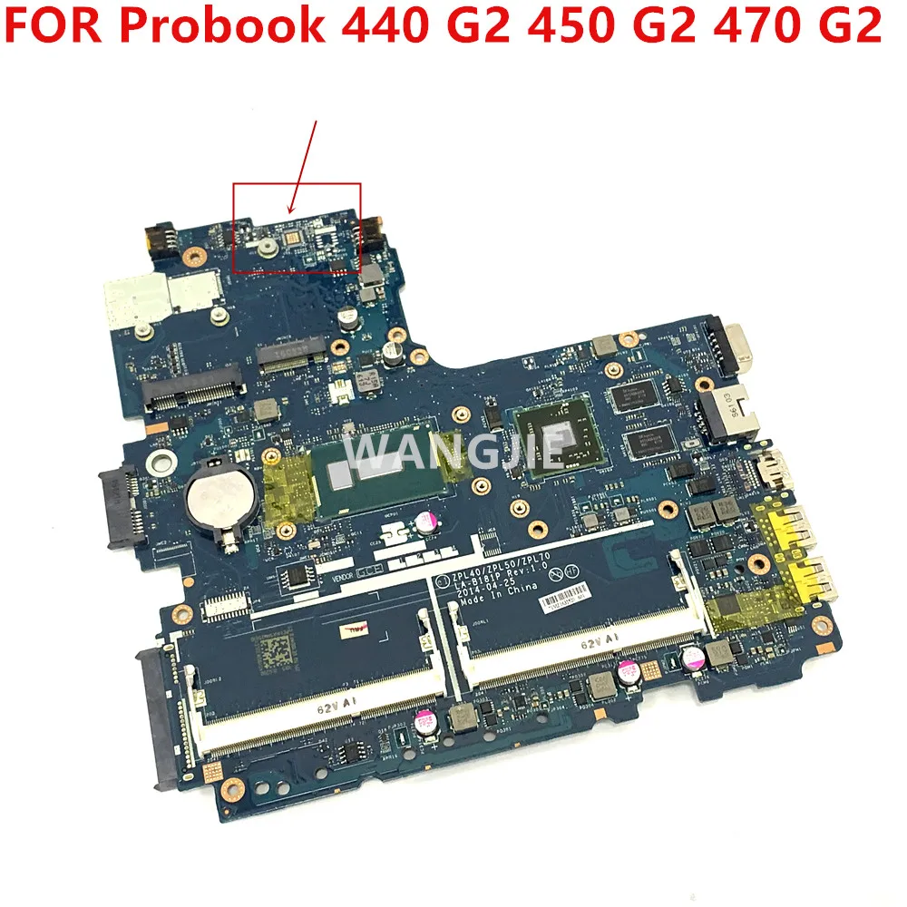 For HP Probook 440 G2 450 G2 470 G2 Laptop Motherboard LA-B181P R5 M255 I3-5010U 799560-001 799560-501 799560-601