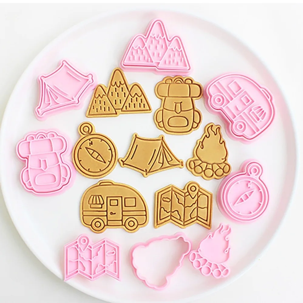 Outdoor Sports Series Cookie Cutters Biscuit Mold Stamp Kitchen Baking Pastry Bakeware Dessert Baking Supplies