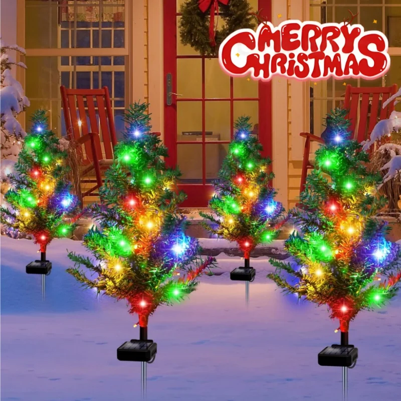 

Солнечная рождественская елка, садовые фонари, водонепроницаемые рождественские украшения, елочные огни, уличный светильник для рождественской елки, Рождественский декор