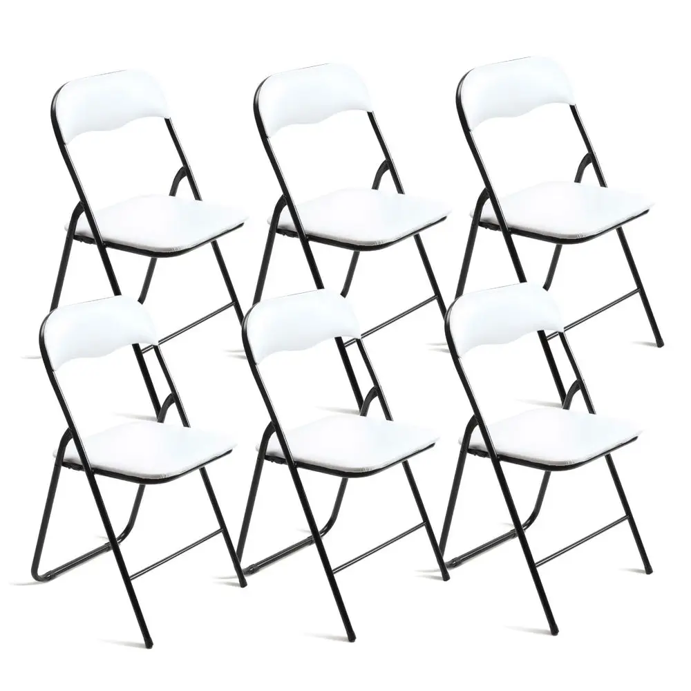 Paquete de 1, 2, 4 y 6 Sillas Plegables Acolchadas, Asiento Auxiliar para el Hogar, Ideal para Cocina, Comedor, Sala de Estar, Dormitorio 44 x 46 x