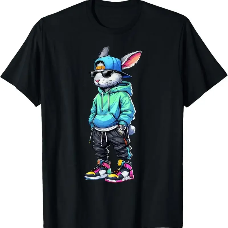 Camiseta Cool Bunny Rabbit con gafas de sol para el día de Pascua, para niños, hombres y niños