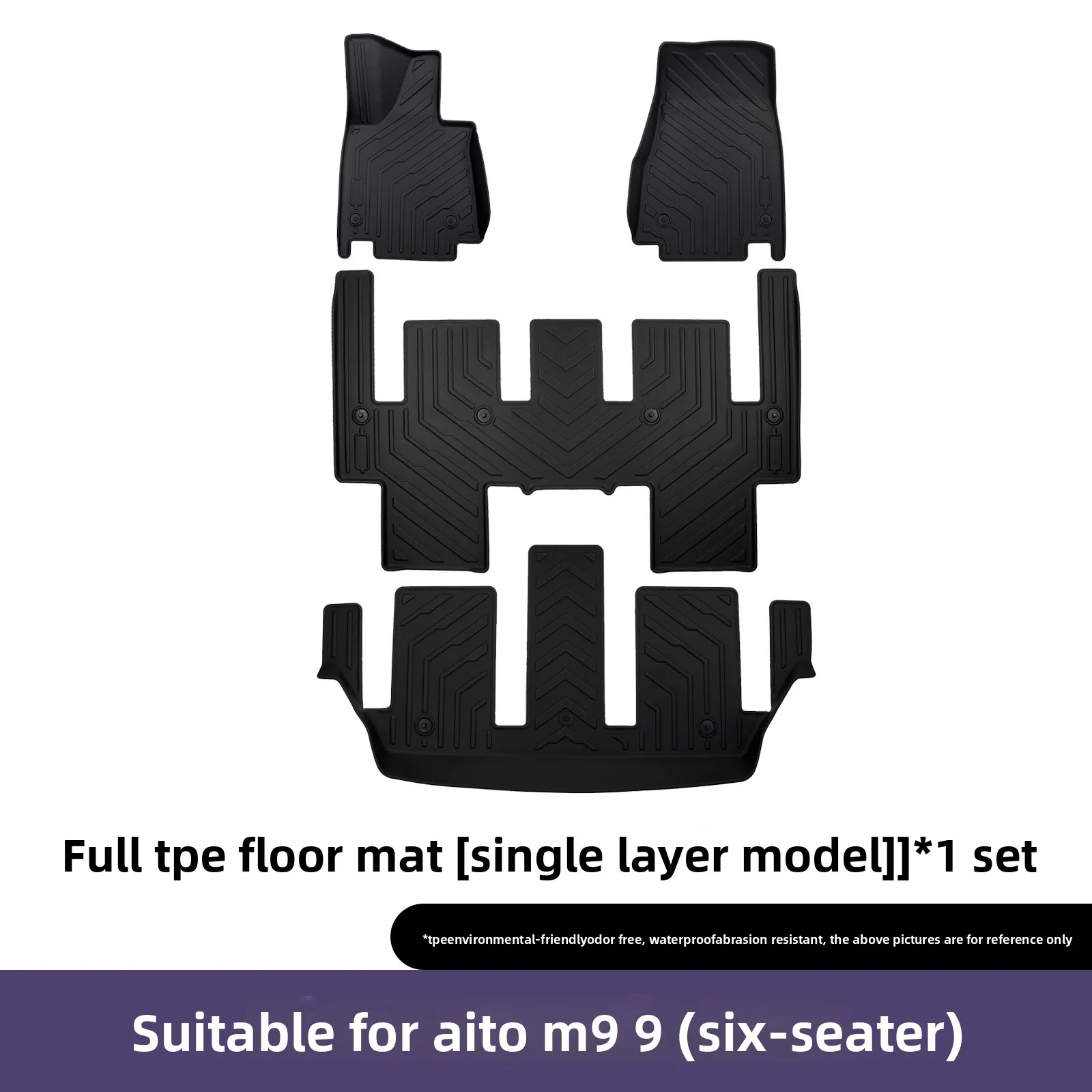 Top-Rated TPE Mats & Trunk Pad for AITO M9 2024–2025 (Left-Hand Drive) – Eco Material, Non-Slip, Custom-Fit – 5/6 Seat Options