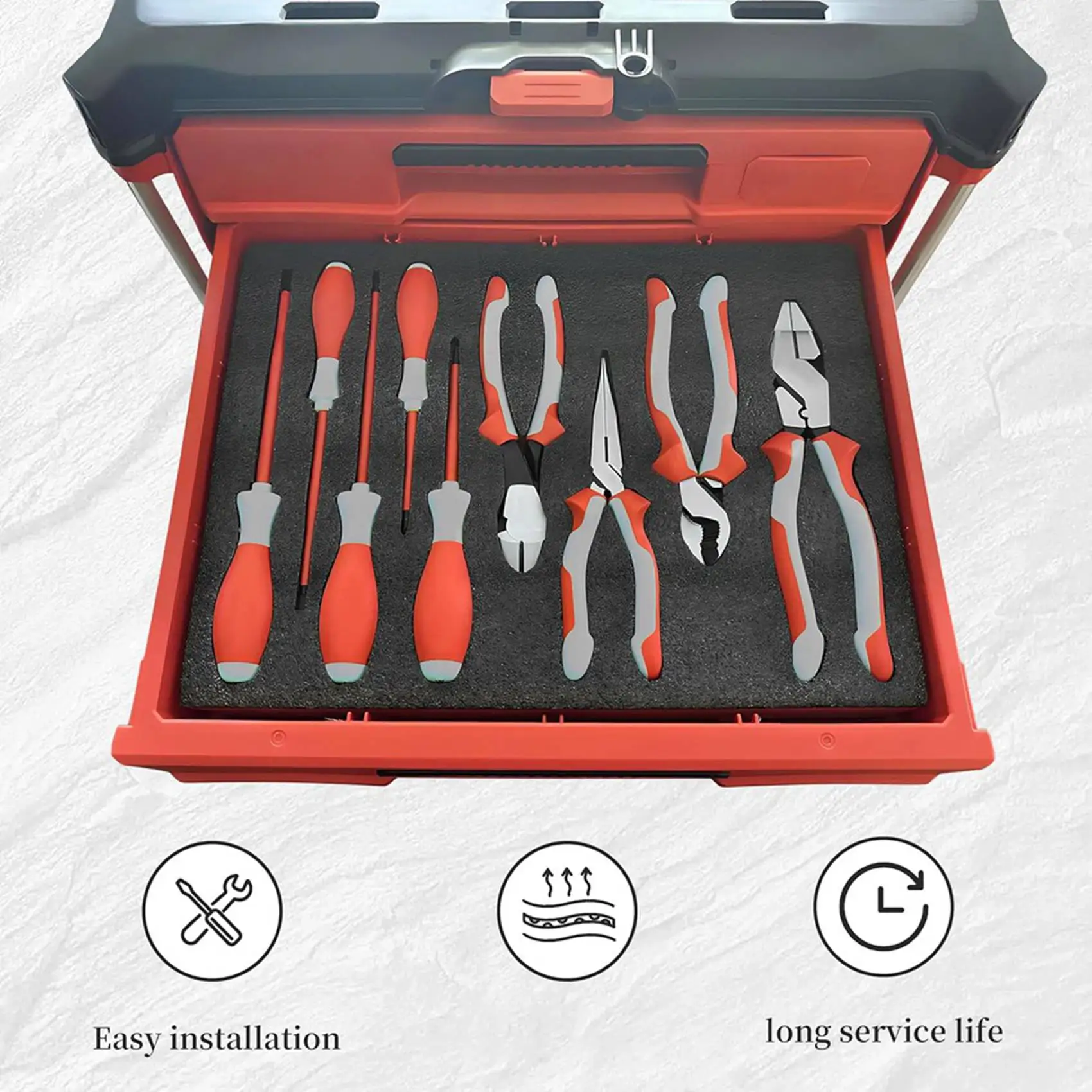 Premium-Tool Box Foam 16Pcs 18X12x2inch & 18X12 X 1Inch,Shadow Foam Inserts For Cases,Polyethylene Storage Sheets For Toolbox
