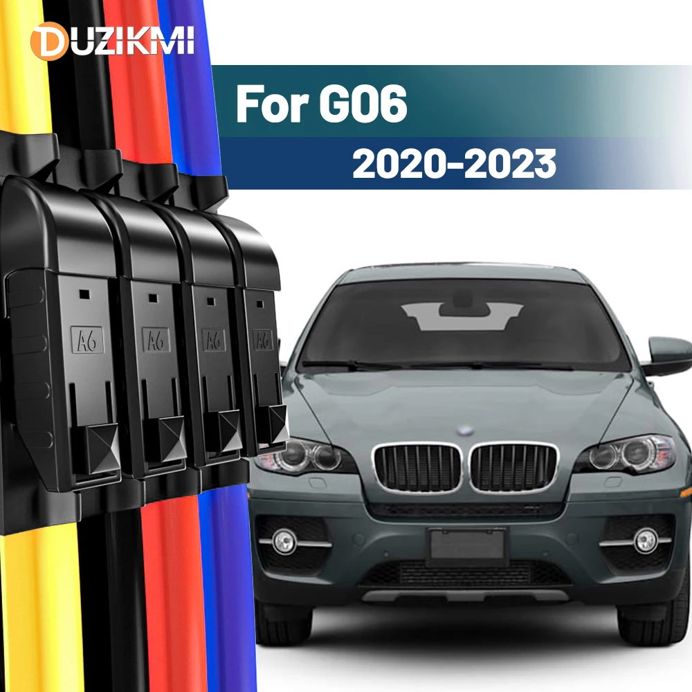 Für BMW X6 E71 E72 F16 G06 2008-2023 2009 2016 2017 2018 2019 2020 2021 2 Stück Frontscheibe Scheibenwischerblätter Rot Blau