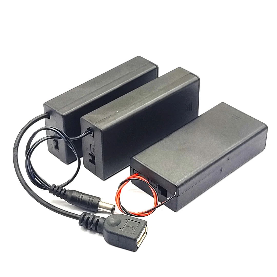 18650 Battery Box 2 * 18650 Battery Box With Cover And Switch With Cable 18650 Battery Holder With USB In Series 2 * 3.7V