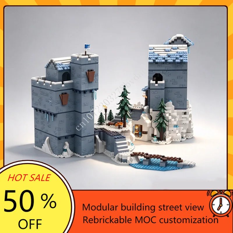 3866PCS Customized MOC Medieval Snow Guard's Fortress Model Building Blocks Technology Bricks DIY Assembly Adult Toy Xmas Gift