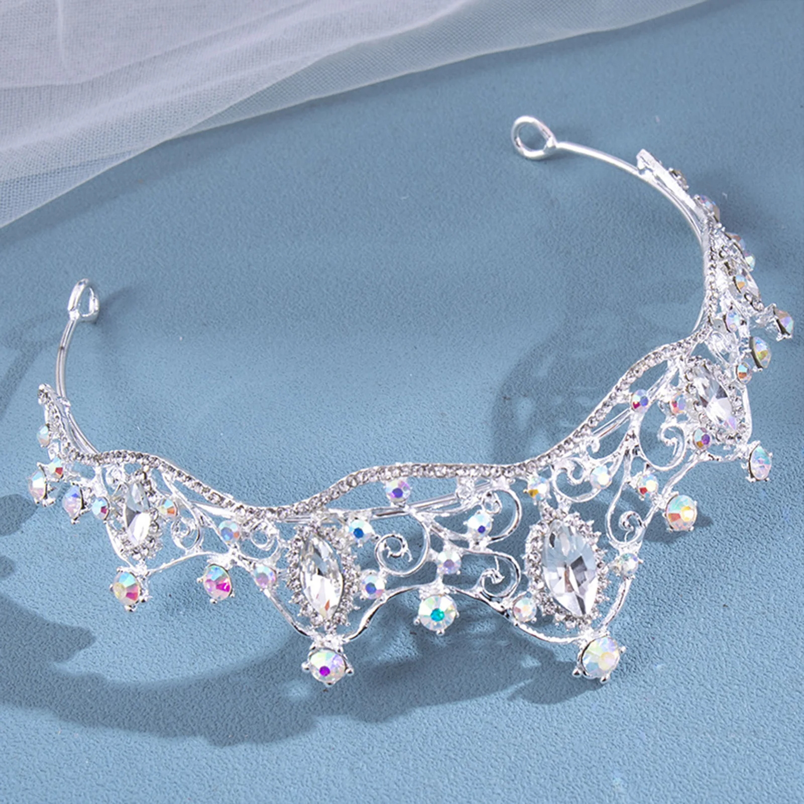 

Wedding Full Glittering Diamond Hollow Crown Non-slip Wear-resistant Lady Headdress for Birthday Party Adult Ceremony