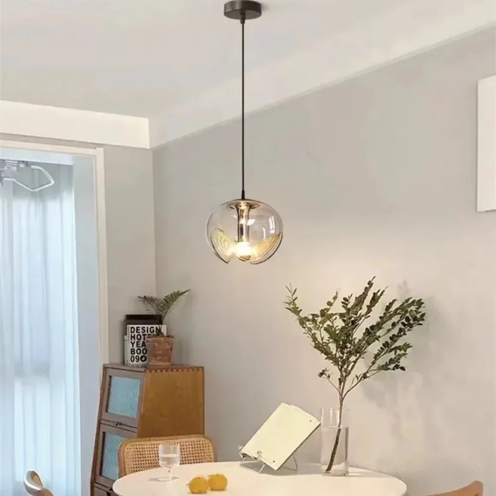 Modern Led Pendant Lights Glass E27 for Kitchen Fixtures Bedroom Table Dining Room Hanging Lamp Lampshade Home Chandelier