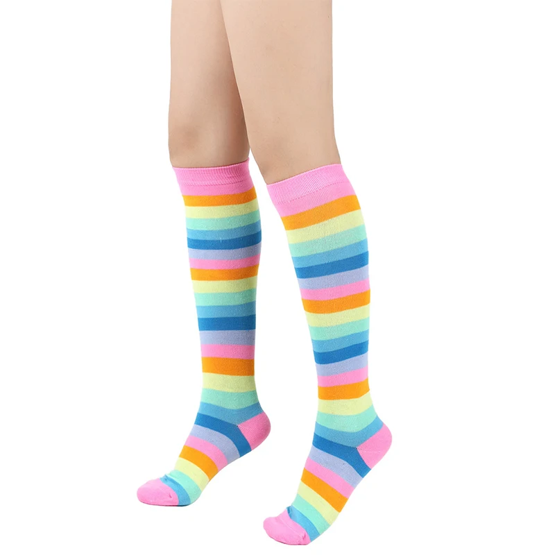 European and American children\'s stockings, over-the-knee socks, colorful striped gloves, color-blocking children\'s socks set