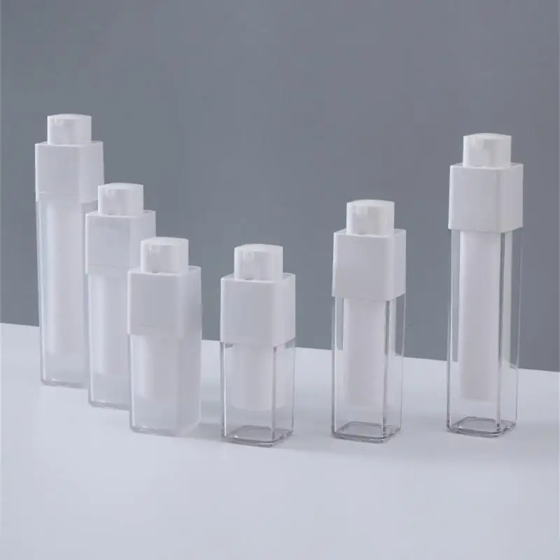 15ml 30ml 50ml Airless Pump Rotate Cosmetic Container Frosted Double-layer Thickened Square Lotion Empty Airless Bottle