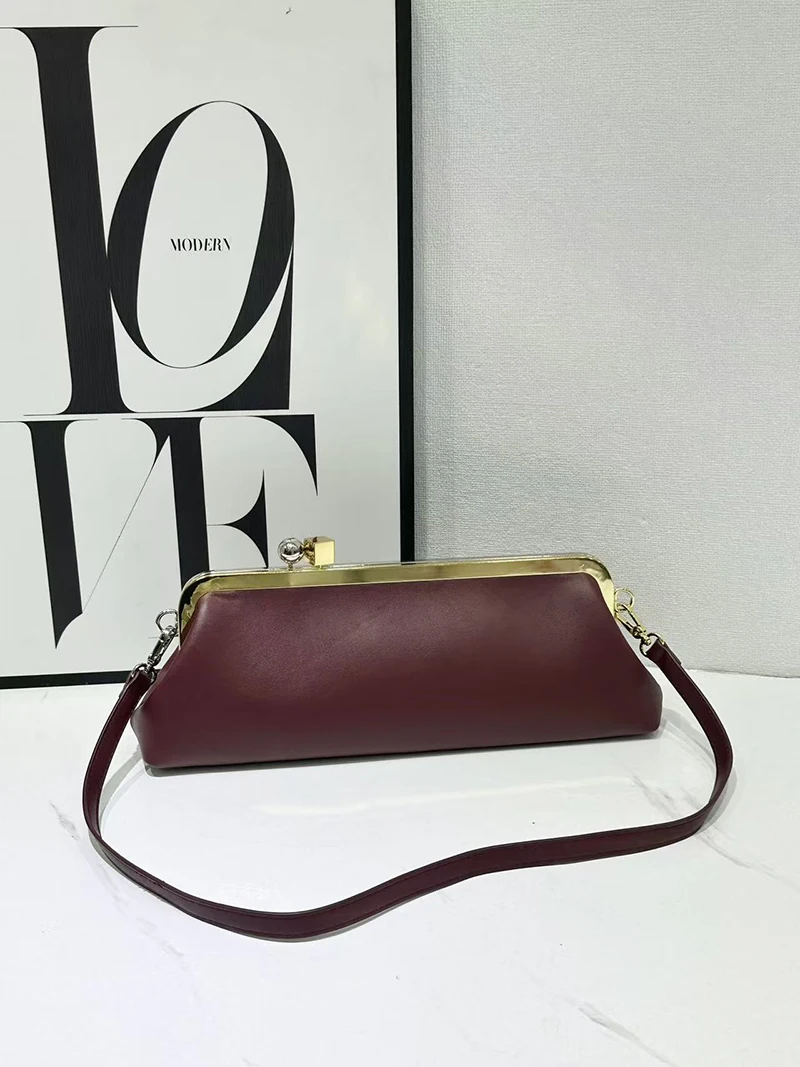 New Fashionable Long Clutch Bag with Removable Shoulder Strap Women Luxury Designer Clip Handbag Purses for Ladies