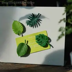 4Pcs ABS Mini Fridge Magnets Refrigerator Stickers Waterproof Fixing Tropical Leaves