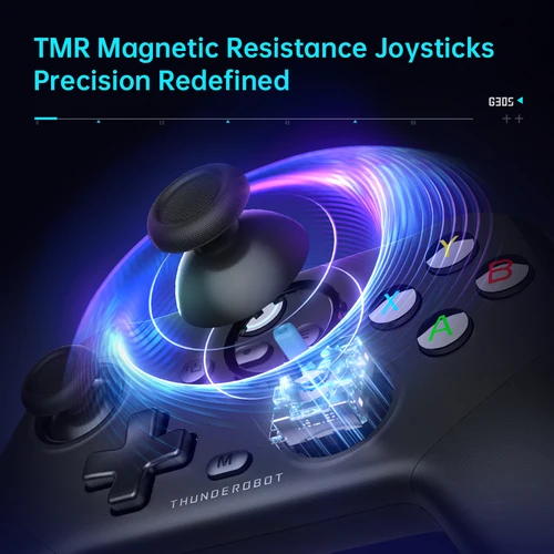 Imagen 2 del producto THUNDEROBOT G30S Control Gamer Inalámbrico Tri-Mode (2.4G/Bluetooth) con Gatillos Hall Effect - Compatible Nintendo Switch 2, PC y Switch Pro (Mando Profesional Sin Deriva)