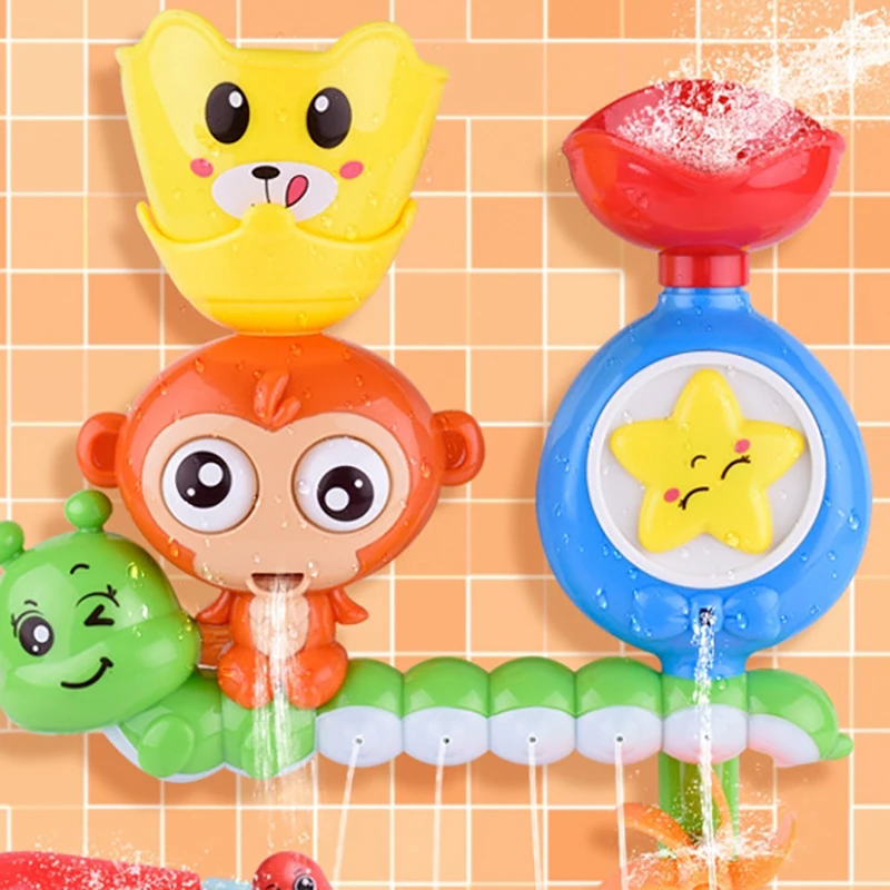 Baby Water Toys Wall Suction Cup Marble Race Run Track Baby Bath Tub Water Spray Bathroom Bathing Shower Toys for Children