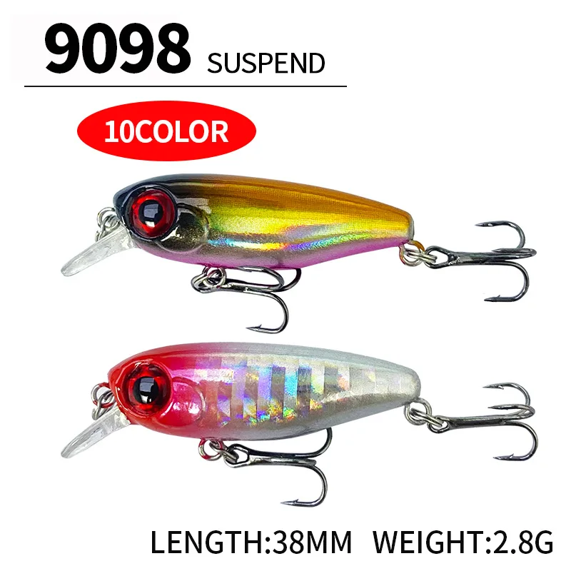 Mini Full Swimming Minnow Fishing Lure 3.8cm 2.8g 10 Colors Sinking Minnow Mini Hard Bait for Perch Trout Bass Fake Bait