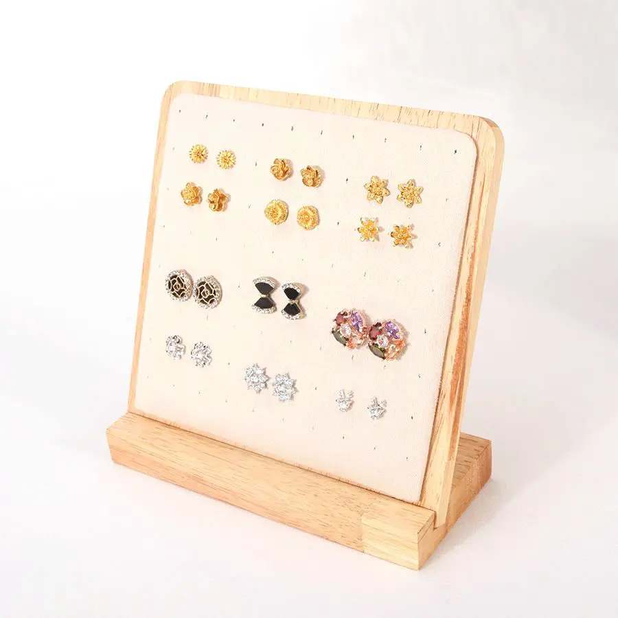 Wood Earrings Ear Studs Holder Jewelry Display Holders Earring Showcase Organizer Stand Storage Rack