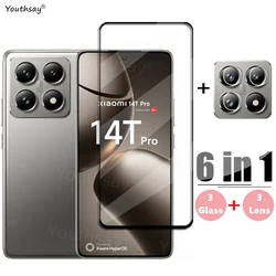 6in1 Cover Glass For Xiaomi 14T Pro Tempered Glass Xiaomi 14T Pro Screen Protector HD Protective Phone Lens Film Xiaomi 14T Pro