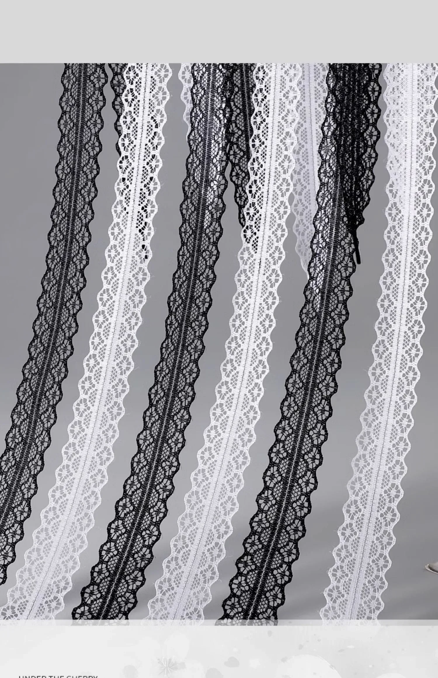 Fancy Lace 2.9CM Width Flat Shoelace for Sneakers Shoelaces for Women Casual Shoes Black White Shoe Laces Accessorices