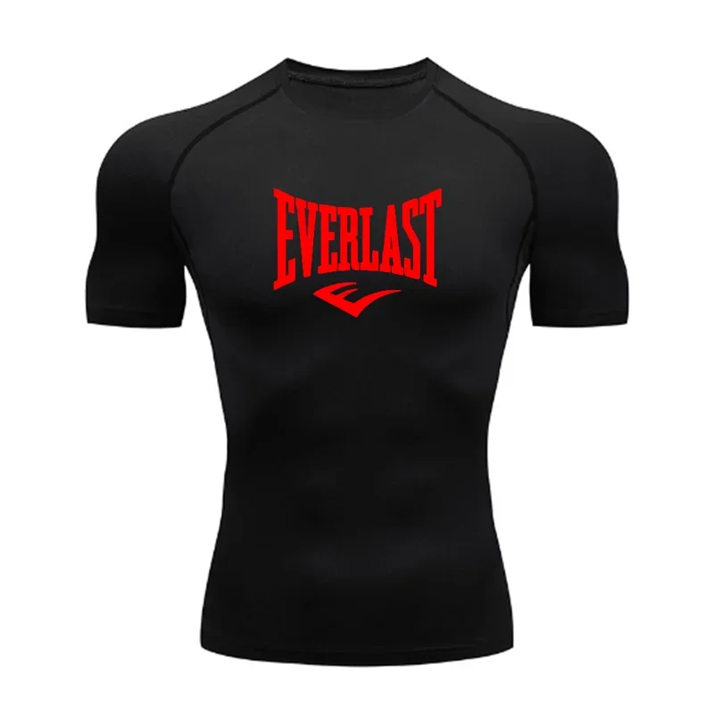 EVERLAST Mens long Sleeved Compression T-Shirt Sun Protection Second Leyer Skin Running Fitness Rash Prevention Training Clothes