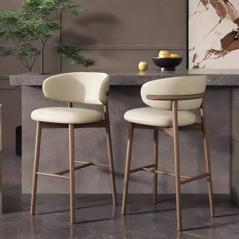 

Brown Wood Bar Stools Back Commercial Island Walnut Nordic Bar Stools Modern Luxury Minimalist Sillas Para Barra Bar Furniture