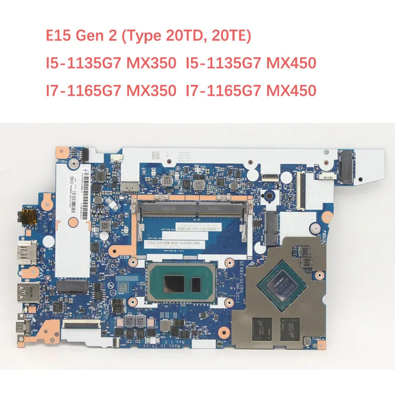 

NM-D011 Laptop Motherboard for Lenovo for ThinkPad E14 Gen 2 & E15 Gen 2 with CPU i3-1115G4 i5-1135G7 i7-1165G7 mx450，100% test