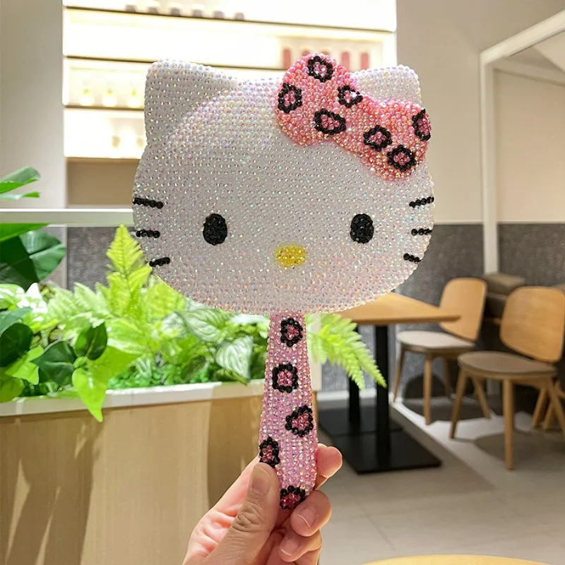 

Kawaii Crystal Mirror Shiny Rhinestones Handheld Mirror Girl Birthday Gift LivingA Room Decoration