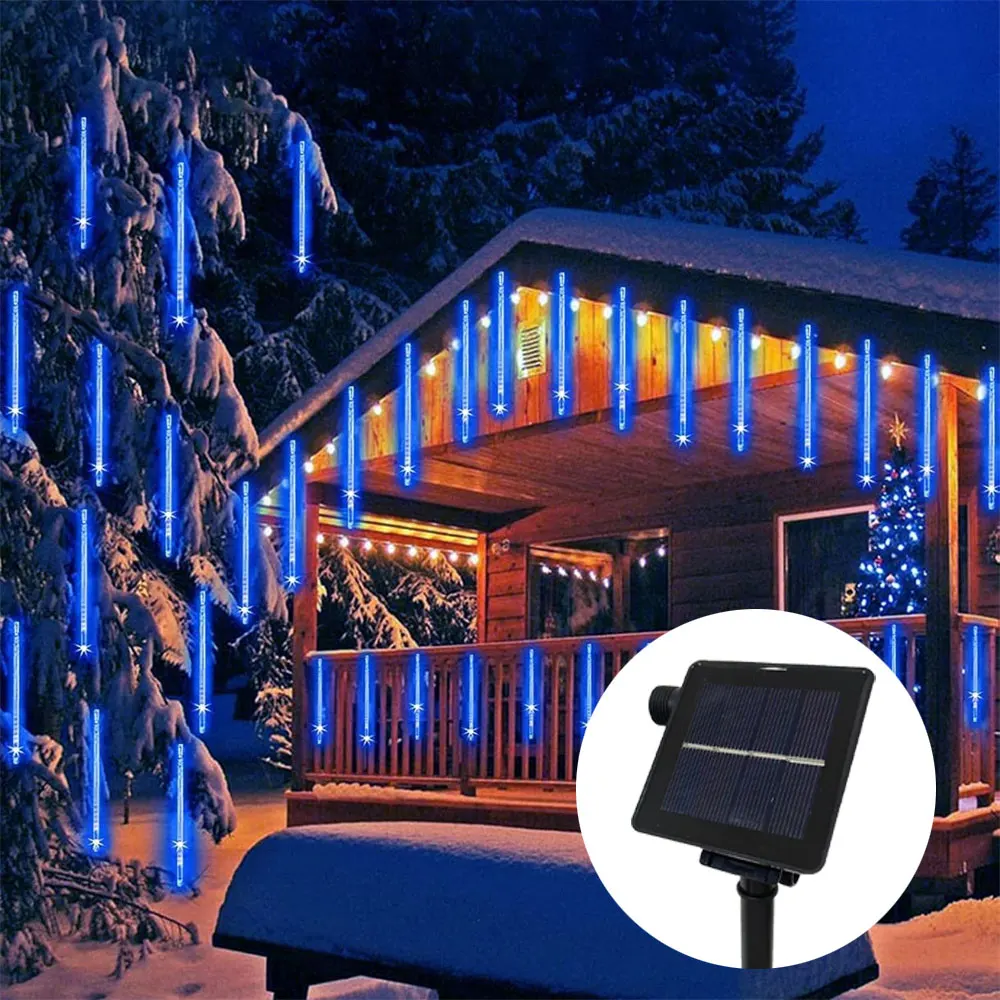 

Outdoor Fairy Lights Led Meteor Shower Rain String Light for Tree Decor Garden Camping Decoration 8 Tubes 30/50cm Solar Light