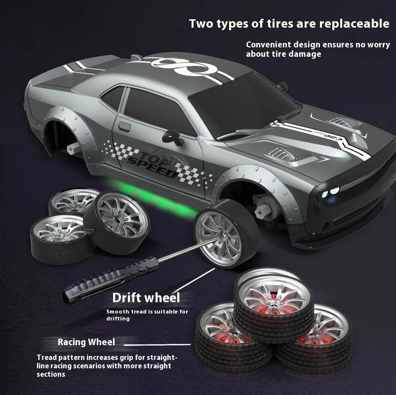 Novo modelo de carro de deriva com controle remoto 1/20, modelo de carro 4wd, iluminação, controle por aplicativo, carro de controle remoto sem fio, brinquedo para meninos