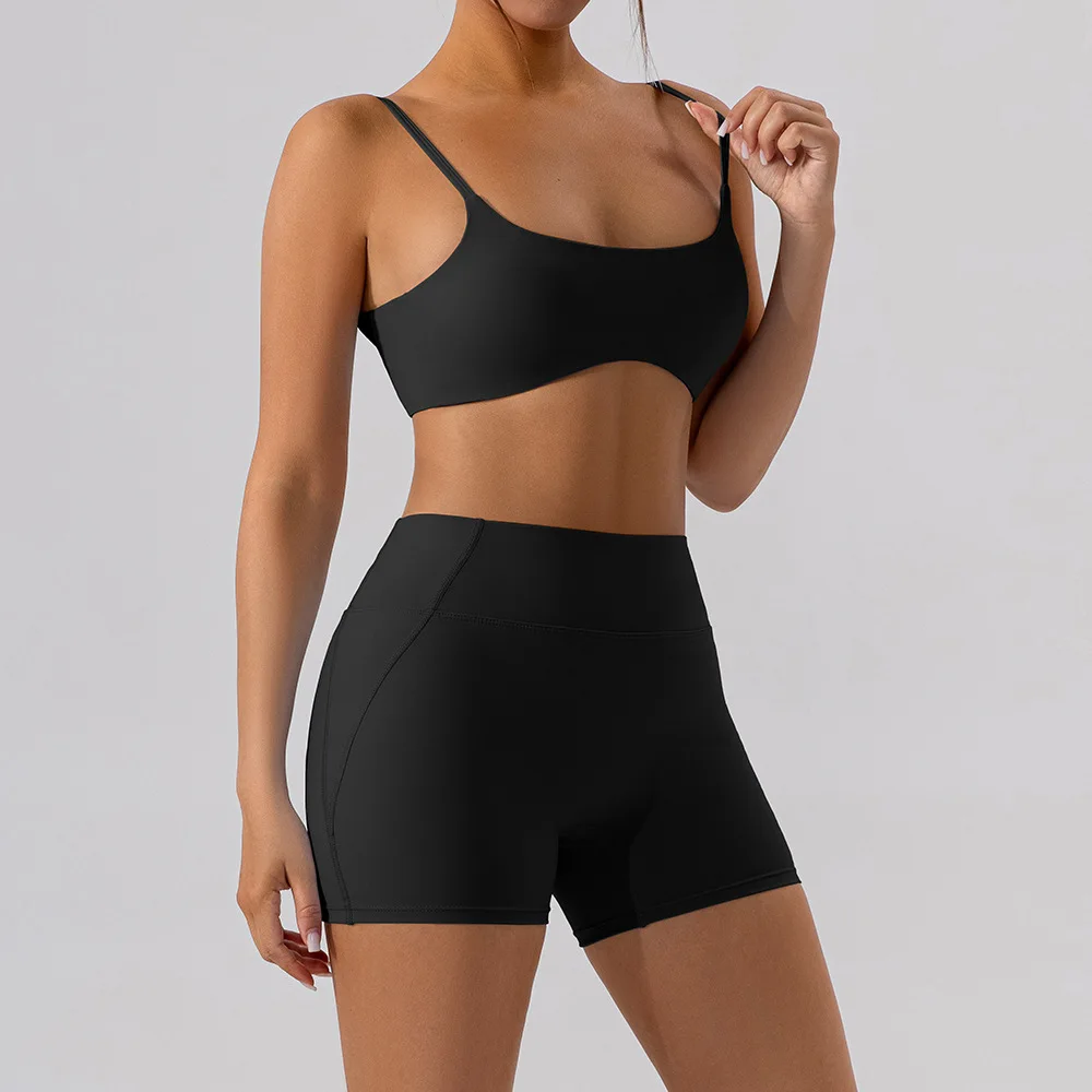 

1/2PCS Pad Yoga Set Gym Suits Mini Shorts Sport Bra Women Tracksuit Shorts Running Workout Outfit Fitness Clothing Yoga Pant