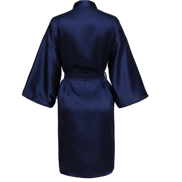 Wedding Party Team Bride Robe Without Letters Kimono Satin Pajamas Bridesmaid Plain Bathrobe SP088