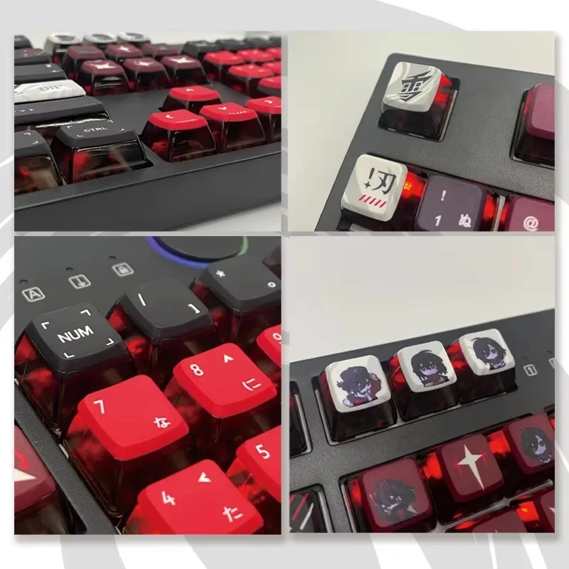 Imagem -05 - Yuki Aim Custom Keycaps Japonês Asa Perfil Keycap Ponto-de-rosa Verde Key Cap para Gaming Cortejar Atk68 Teclado Mecânico 120 Chaves