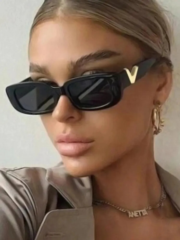 Mode Cat Eye Sonnenbrille Luxus V Sonnenbrille für Damen klassische Rechteck Fahr brille UV400