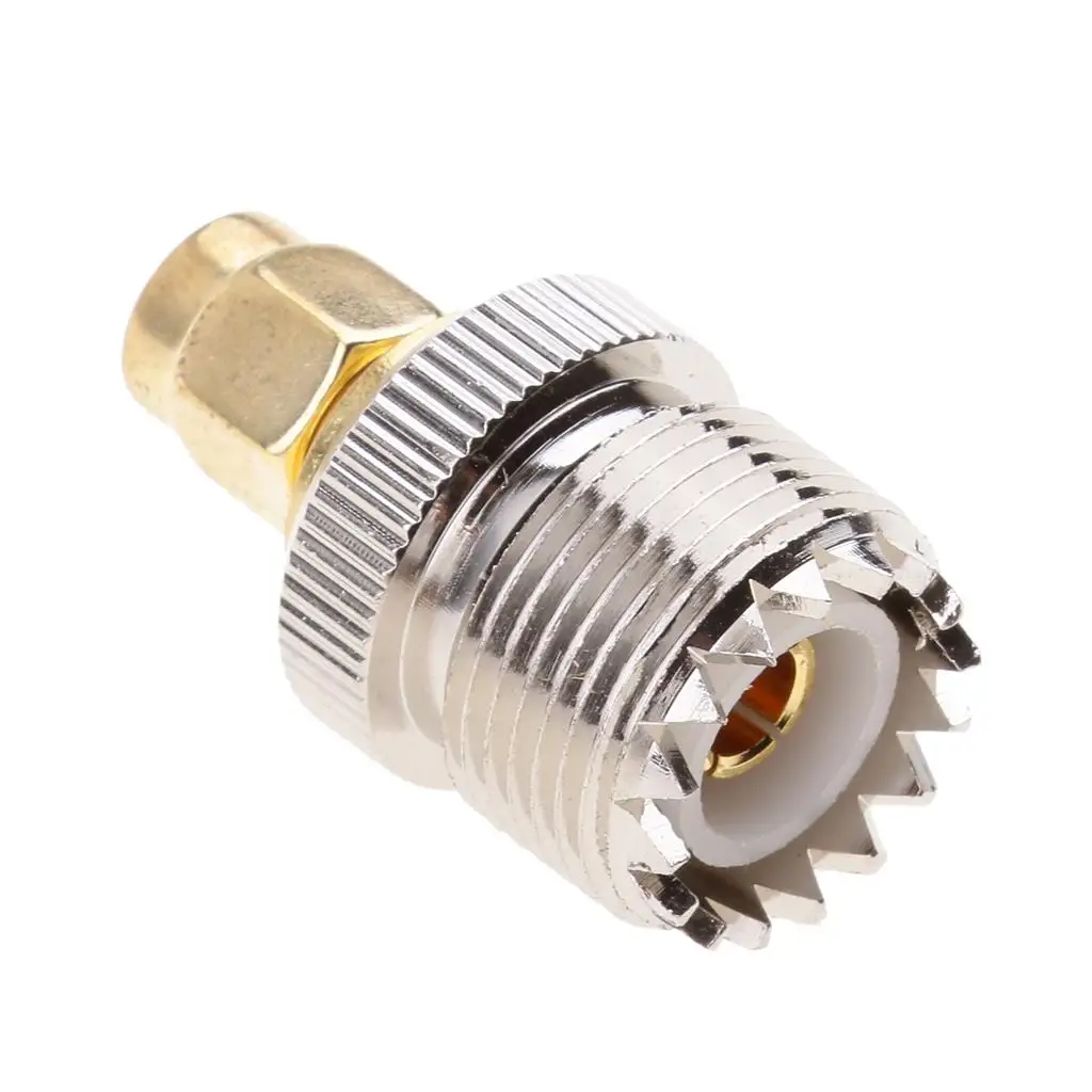 SMA Male to UHF SO239 Antenna Adapter Gold Plated RF Converter for Coaxial Communication