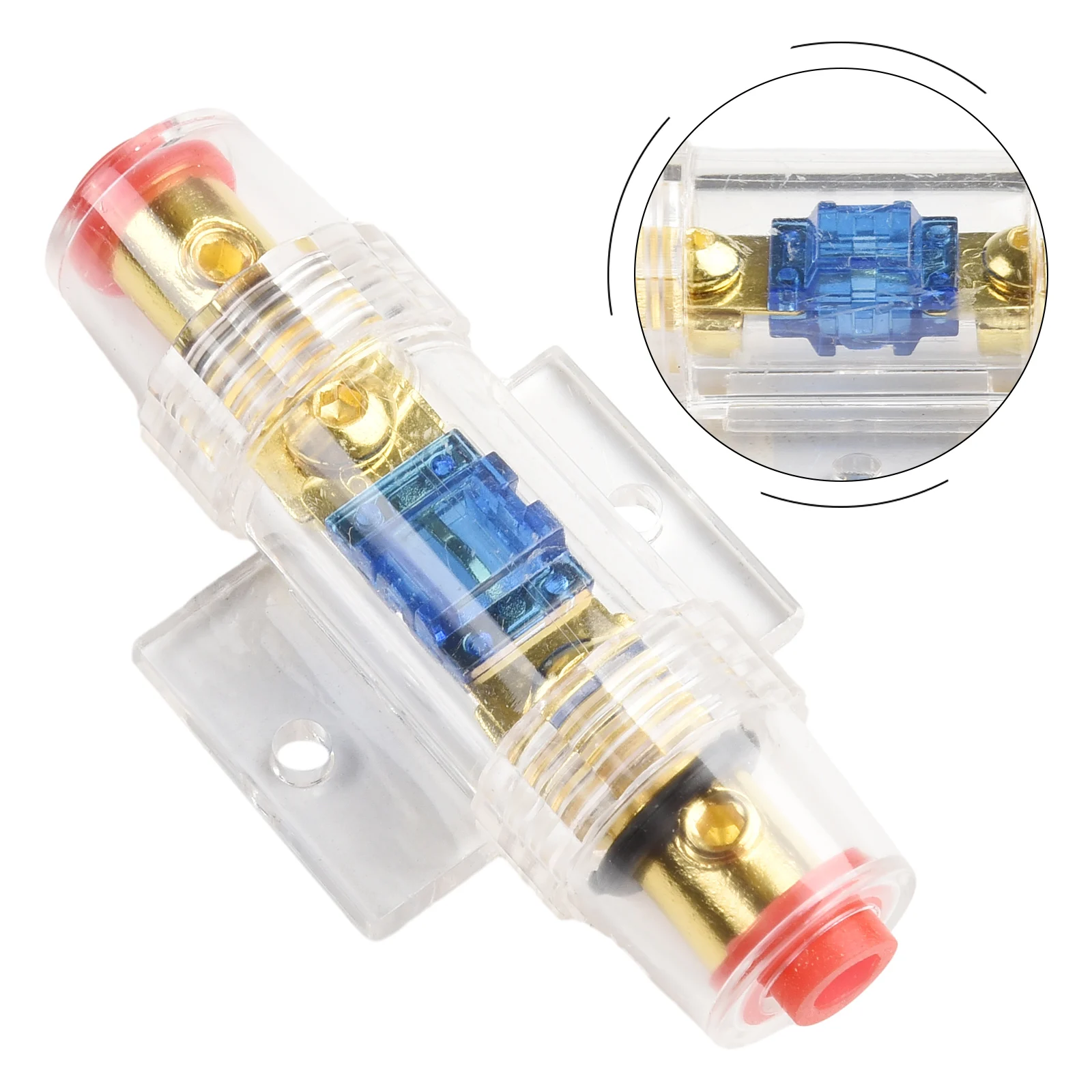 Car Audio Fuse Fits Up To Size 4 Wire Car Fuse Holder Anti-corrosion Reset Switch Easy To Use Gold Plated Screws