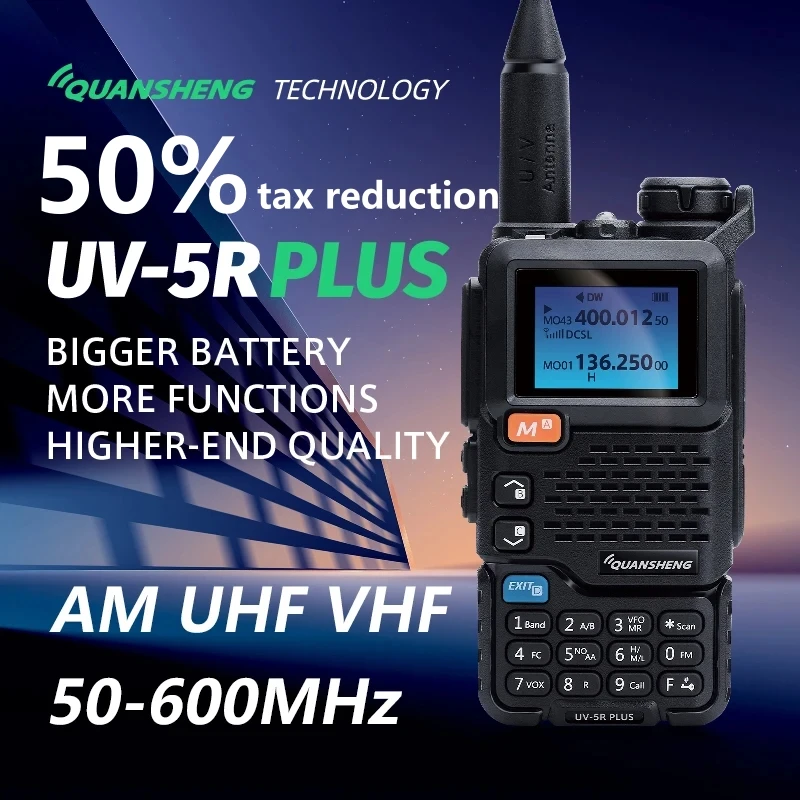 

Quansheng UV 5R Plus Walkie Talkie Portable Am Fm Two Way Radio Commutator VHF Station K5 Receiver Ham Wireless Set Long Range