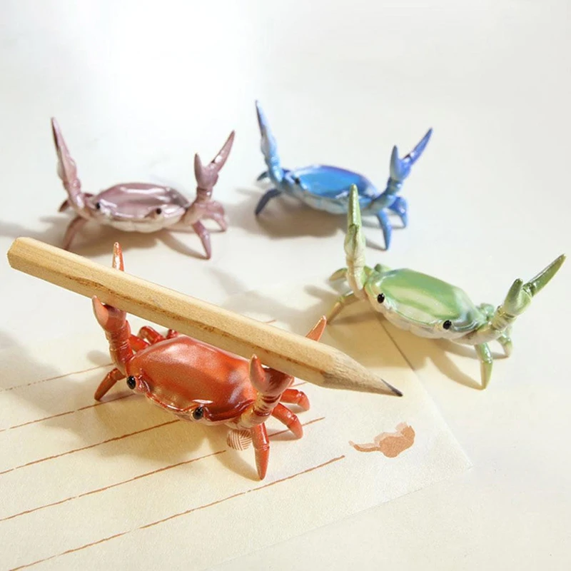 New Japanese Creative Cute Crab Pen Holder Weightlifting Crabs Penholder Bracket Storage Rack Gift Stationery