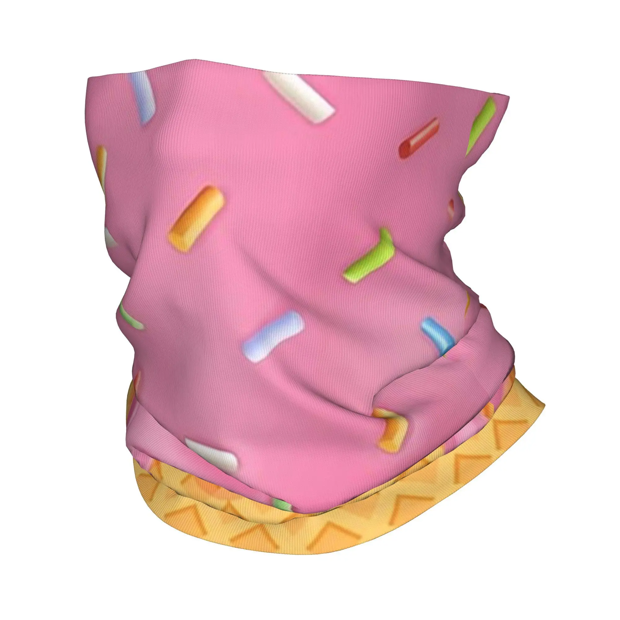 الفراولة الآيس كريم باندانا الرقبة الجراب مطبوعة الوجه وشاح دافئ بالاكلافا المشي لمسافات طويلة الصيد للرجال النساء الكبار قابل للغسل