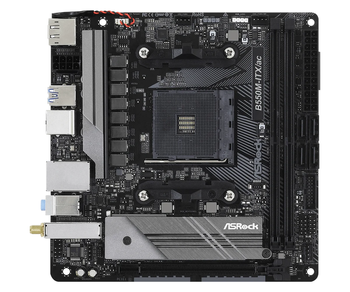 B550 Motherboard ASROCK B550M-ITX/ac Motherboard AM4 support yzen 9 5900X 5600 4600G 3200G 3600 5700 cpu M.2 Mini-ITX DDR4 64GB